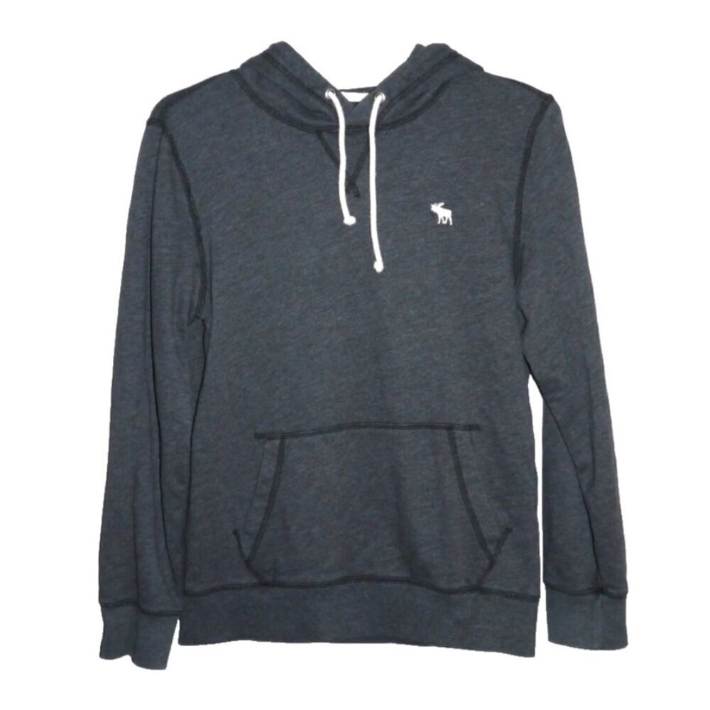 ABERCROMBIE & FITCH dark gray fleece lined pullover hoodie ADULT XS